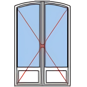 Porte fenêtre rénovation 2 vantaux demi-cintre