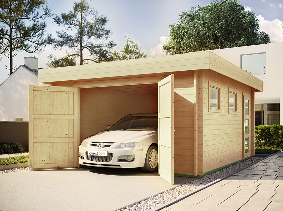 Garage en bois westmount porte bois - Direct Abris