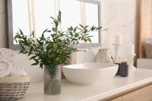 Lavabo avec des plantes